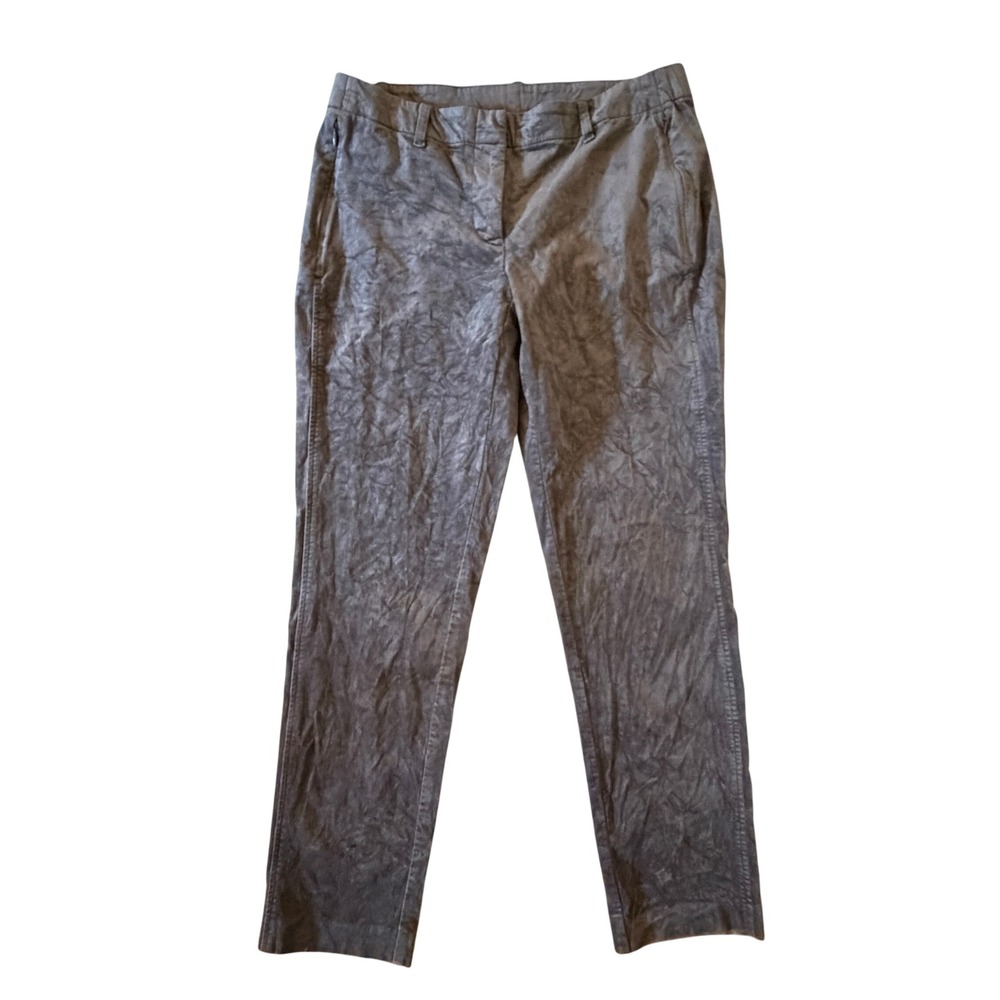 J. Jill Velvet Trousers Womens 8 Grey Excellent Straight Leg Side Zip Holiday